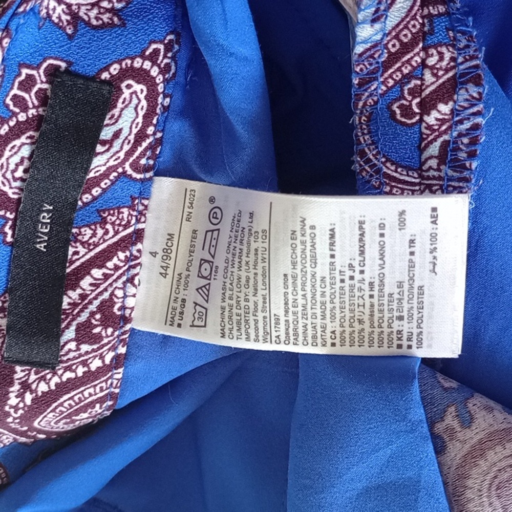 Brand New Banana Republic Paisley Print Blue Pants - Picture 6 of 6